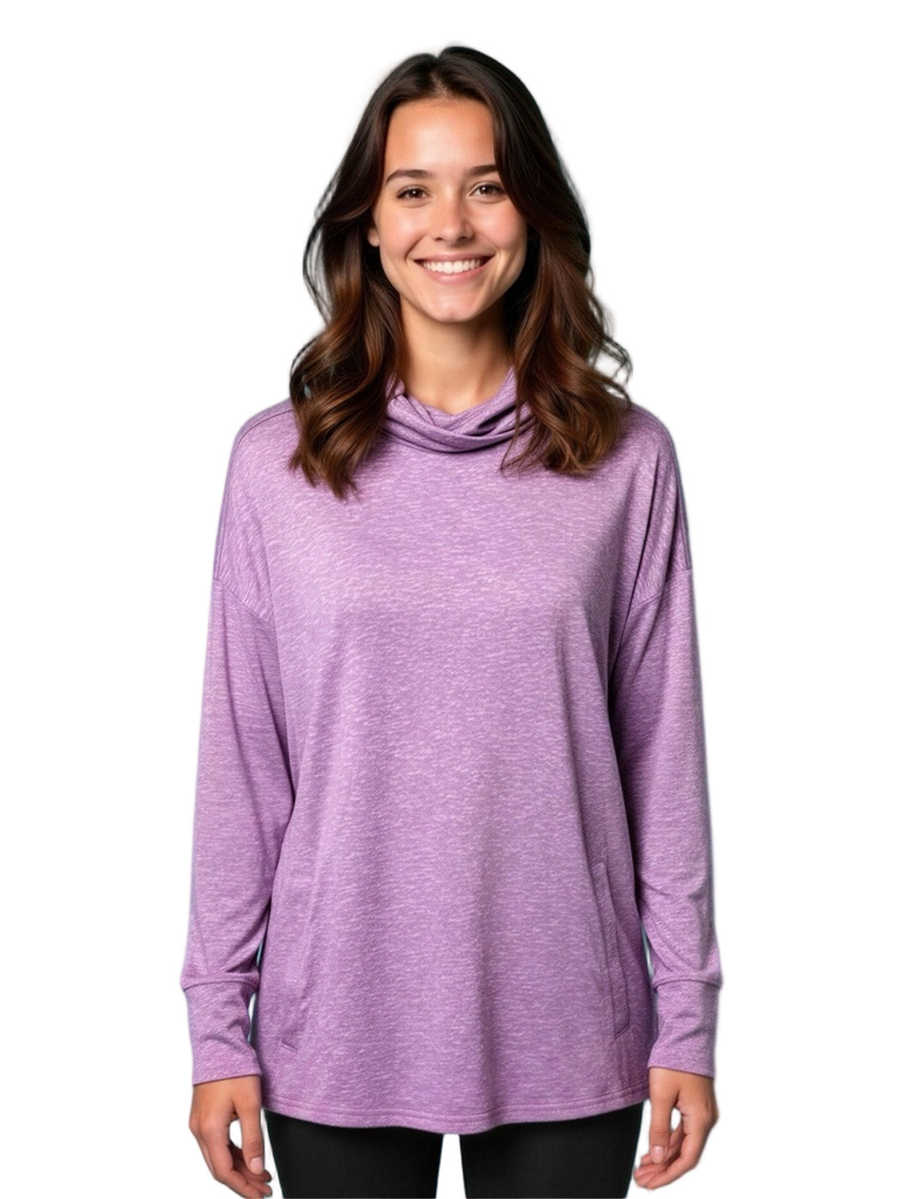 Columbia Heather Purple Long-Sleeve Athletic Pullover Active Top Size M